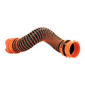 Camco RhinoEXTREME front view showing compact sewer hose and fittings for easy storage