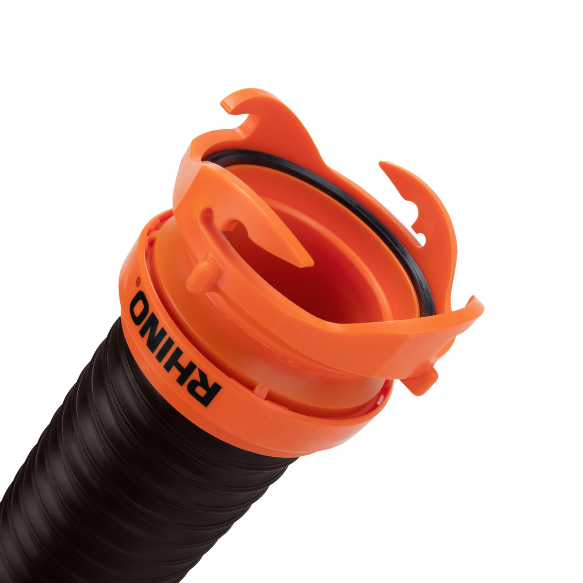 Camco collapsed hose stored compactly for easy transport