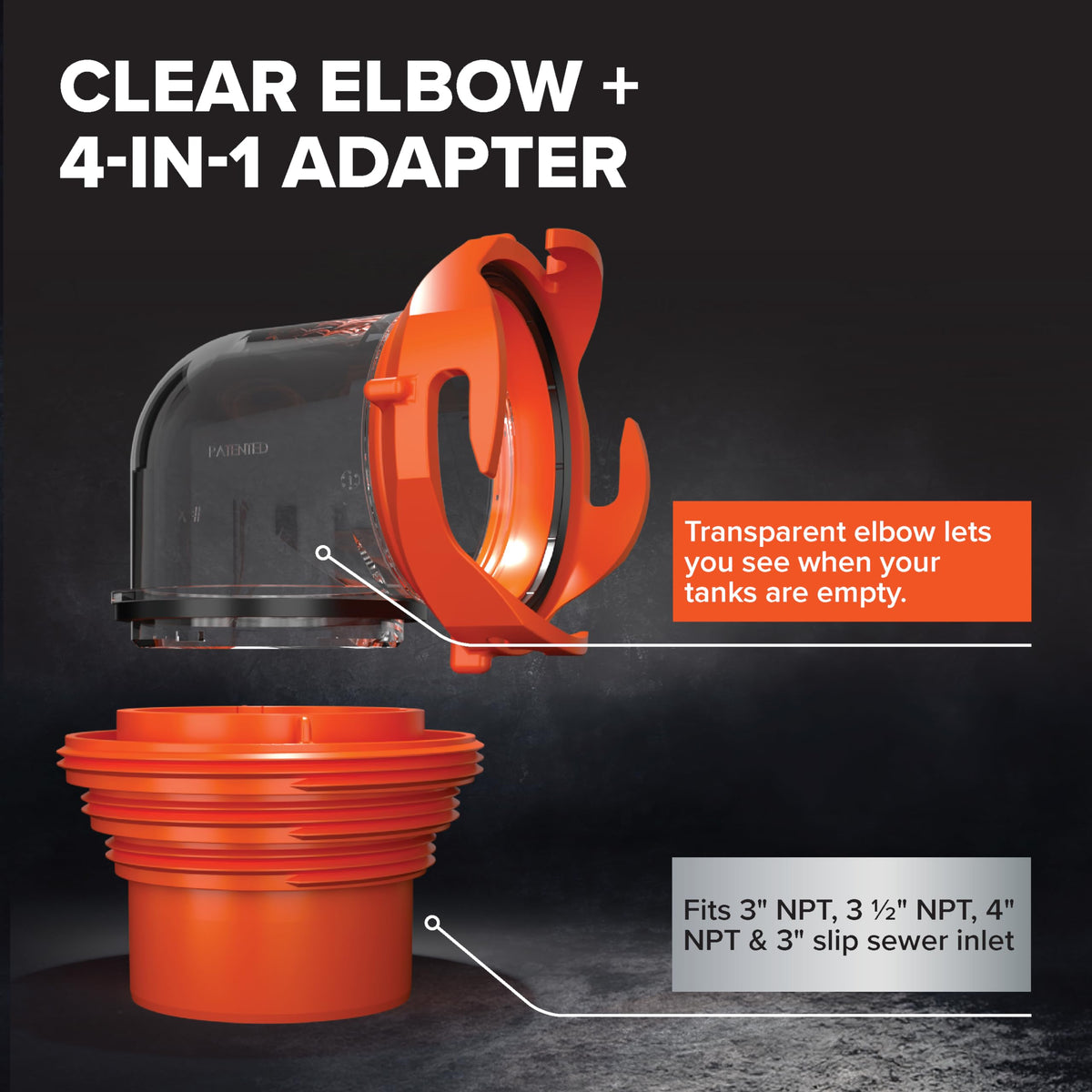 Camco RhinoFLEX hose connected at dump station showing fast hookup benefit