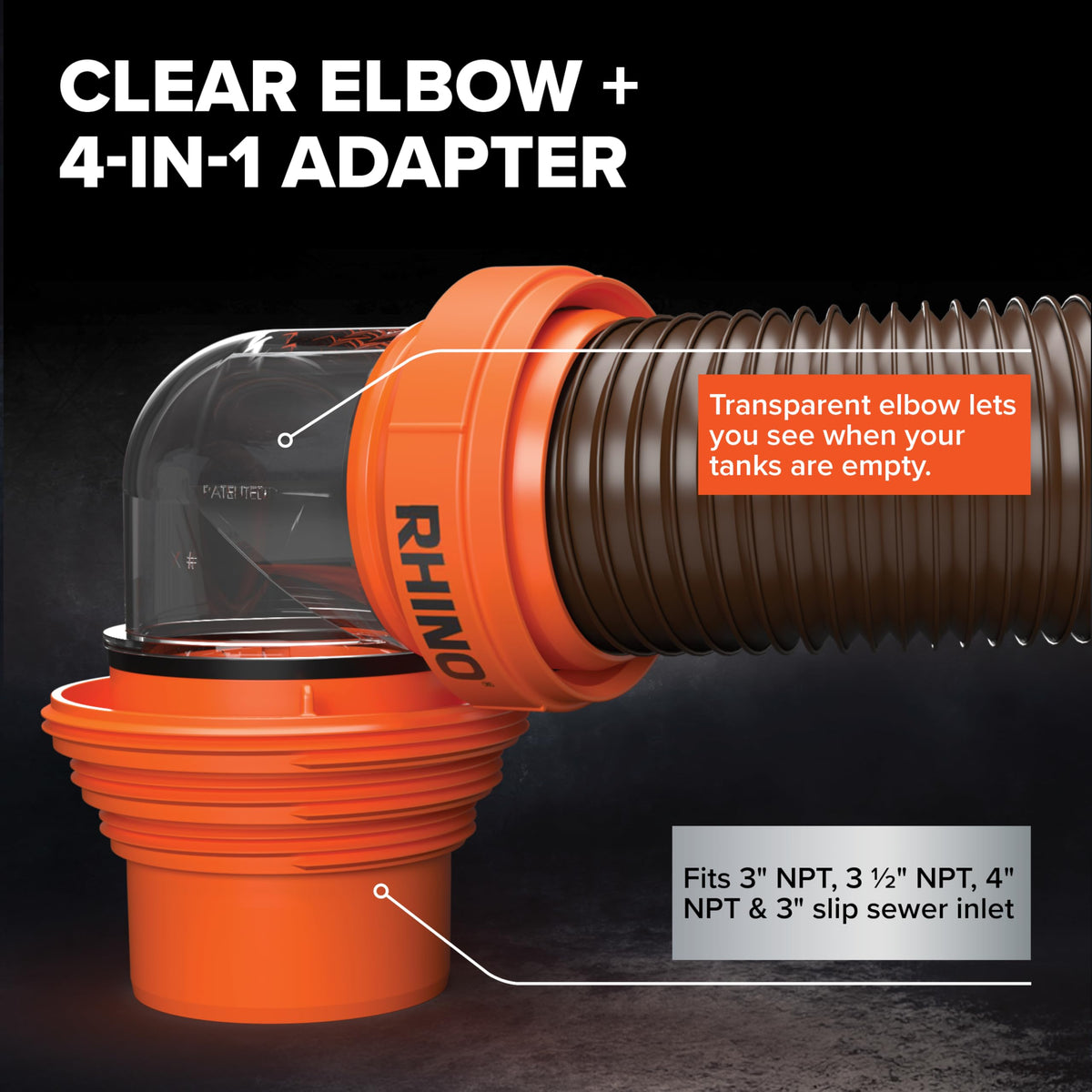 Camco RhinoFLEX compact storage in RV bumper demonstrating space-saving, tidy stowage benefit