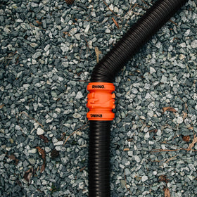 Camco RhinoFLEX close-up of swivel fitting demonstrating easy alignment
