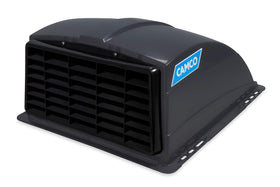 Camco roof vent cover front view showing smoke finish and aerodynamic benefit
