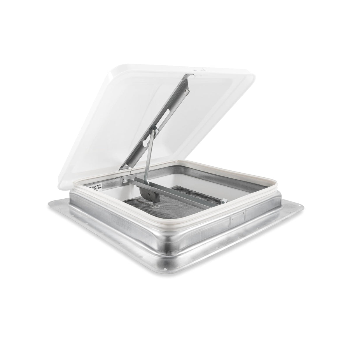 Camco roof vent front view showing clean fit and durable construction benefits