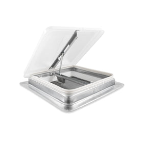 Camco roof vent front view showing clean fit and durable construction benefits