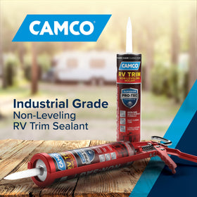 Camco sealant application closeup on angled seam for precise control