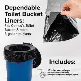 Camco sealed tied bag ready for disposal for hygienic transport
