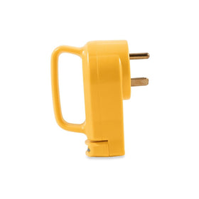 Camco plug next to ruler showing compact dimensions for fitting benefit