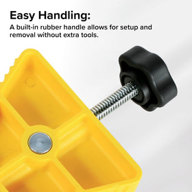 Camco wheel stop inside RV storage compartment for convenient packing