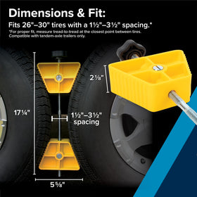 Camco wheel stop rubber handle detail for easy controlled placement
