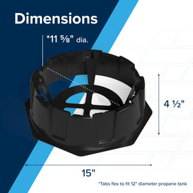 Camco side profile displaying dimensions and low-profile support benefit