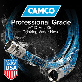 Camco close-up of diamond-hatch reinforcement that prevents kinks