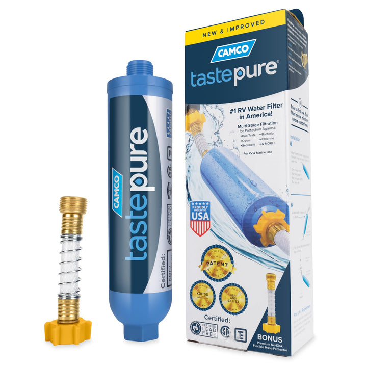 Camco Tastepure front view showing housing and connection points for easy setup
