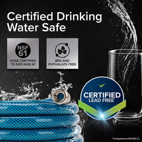 Camco TastePURE hose texture close-up highlighting kink-resistant reinforced PVC