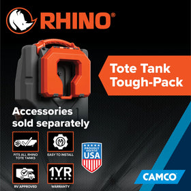 Camco Tough-Pack in an RV campsite scene showcasing tidy storage and faster setup