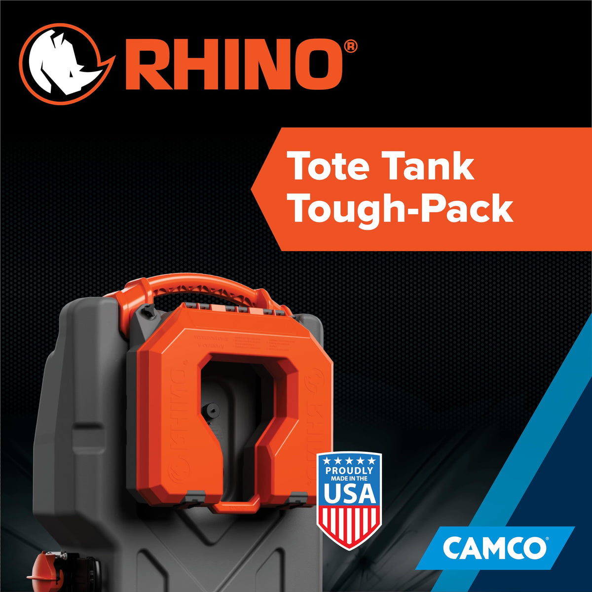 Camco Tough-Pack open with hoses and adapters neatly arranged for quick access