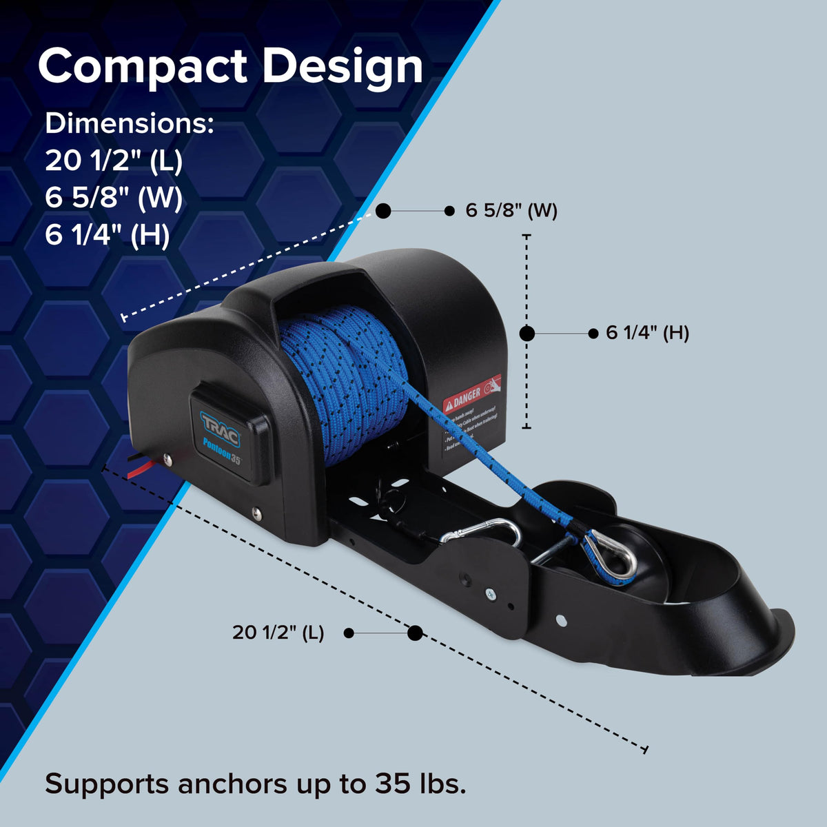 Camco TRAC anchor roller and mounting hardware showing ready-to-install parts