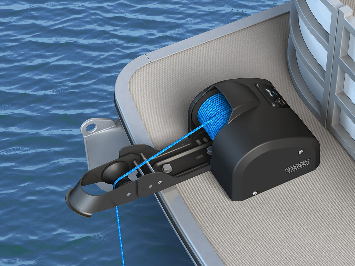 Camco TRAC next to a 35 lb anchor for scale and capacity confirmation