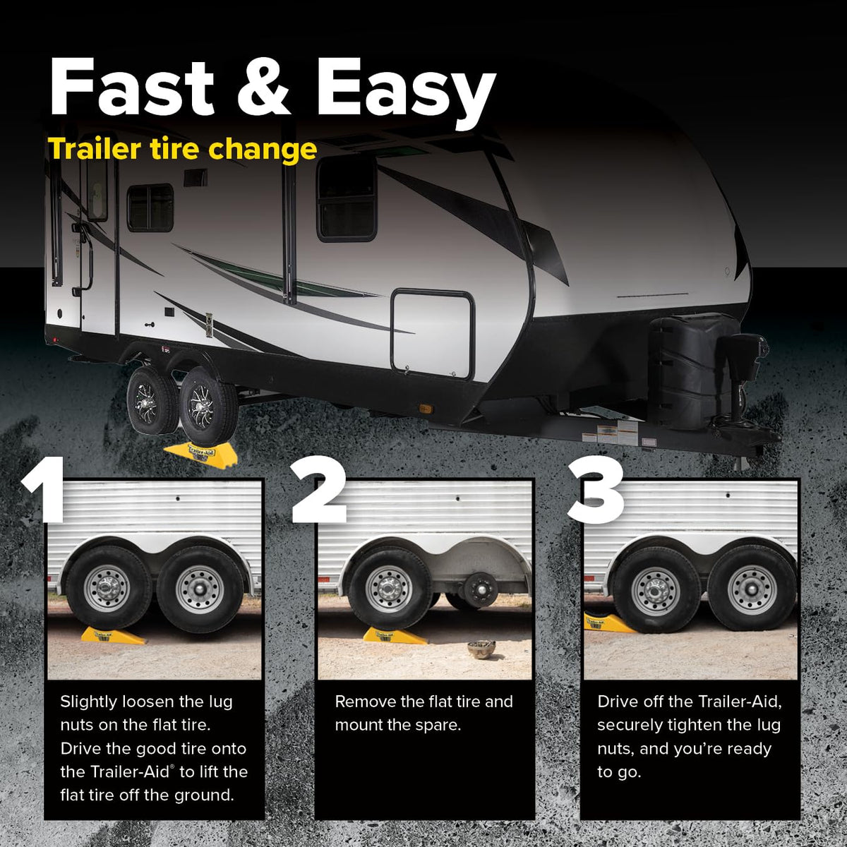 Camco Trailer‑Aid beside a hand to show compact size and portability benefit