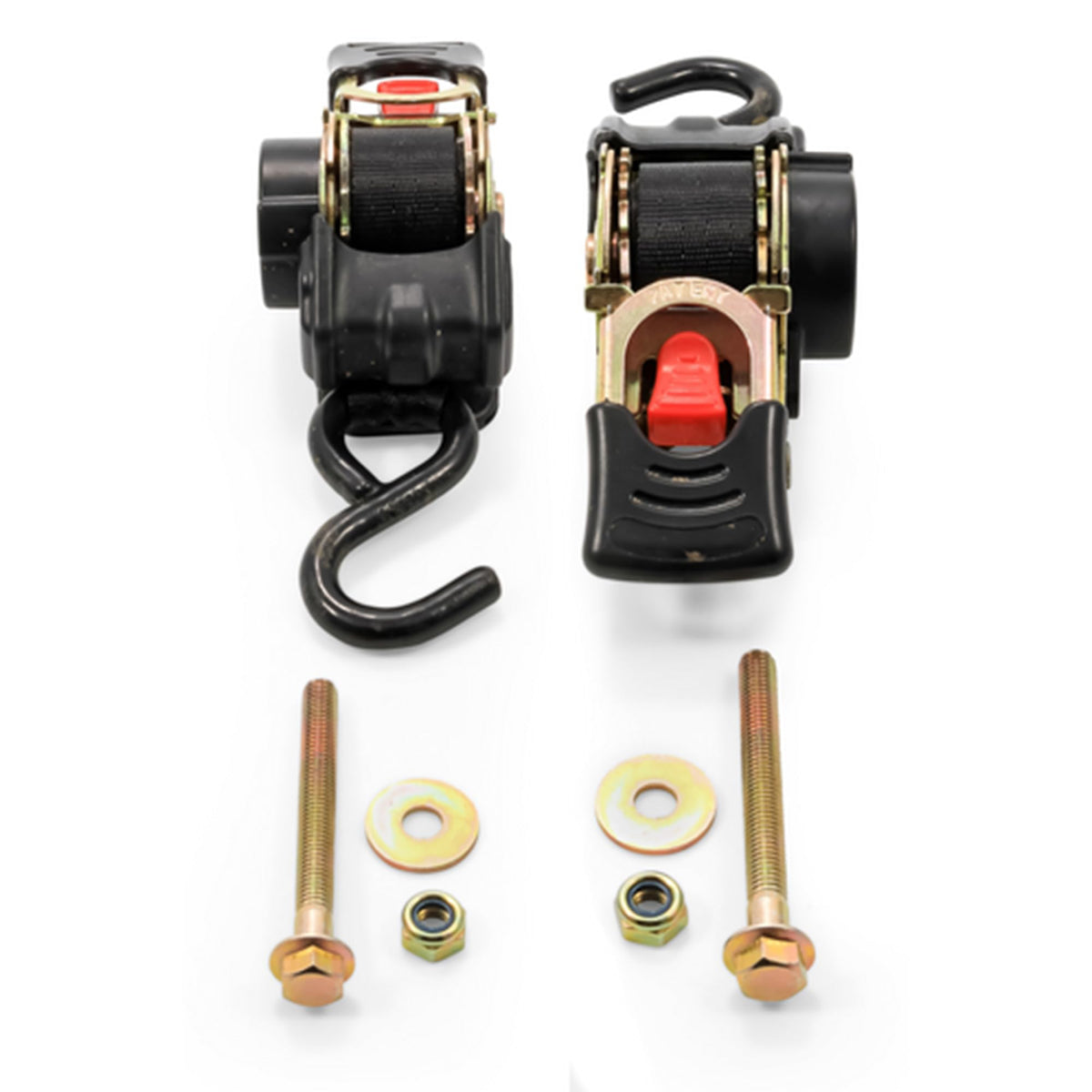 Camco strap front mount showing bolt-on plate and compact housing for secure install