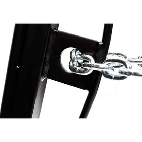 Camco height adjustment showing adjusting rod and lever for precise leveling