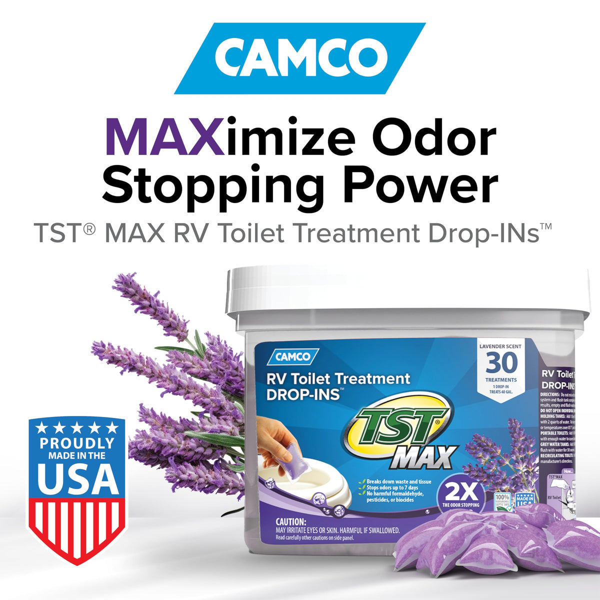 Camco TST MAX close-up of a single pod highlighting easy single-use convenience