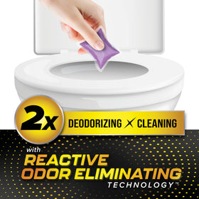 Camco TST MAX pod dissolving in toilet bowl demonstrating fast activation
