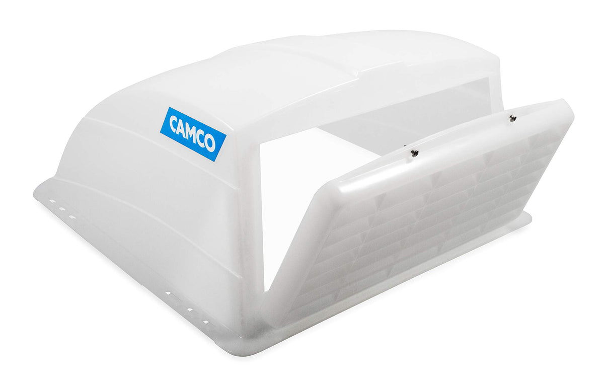 Camco close-up of removable louvers showing easy cleaning access and maintenance benefit