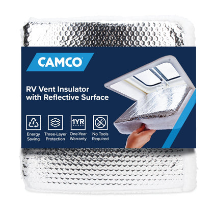 Camco 14 inch vent cover front view showing fit and protection