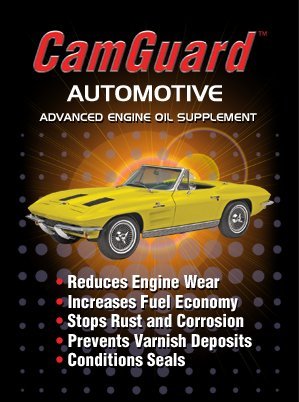 Camguard bottle label detail highlighting active additive list