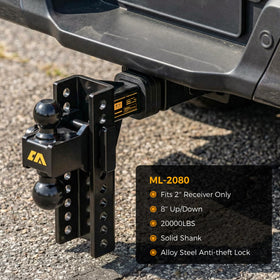 CAMMOO dual balls detail showing 2" and 2-5/16" balls for versatile coupler fitment
