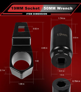 Camoo 19mm impact socket close-up showing robust mass and strength