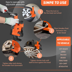 Camoo in use on tractor tire illustrating field service and fast bead breaking