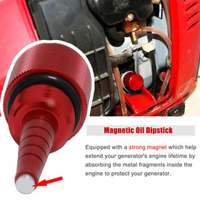 Camoo magnetic oil dipstick capturing metal particles to help protect engine internals