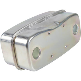 Camoo muffler underside showing dual exhaust ports for secure engine connection