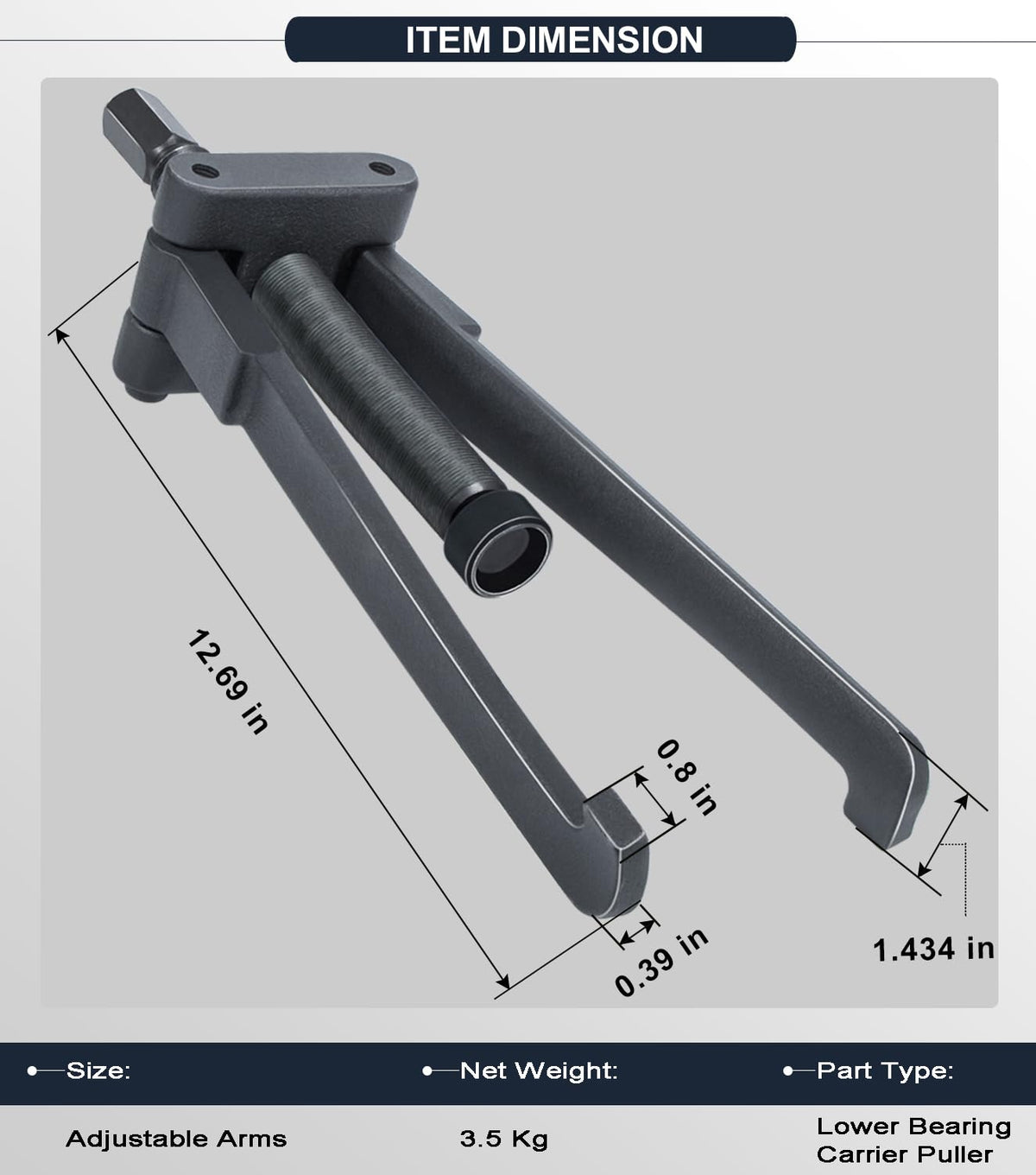 Camoo puller next to ruler showing scale and portability benefit