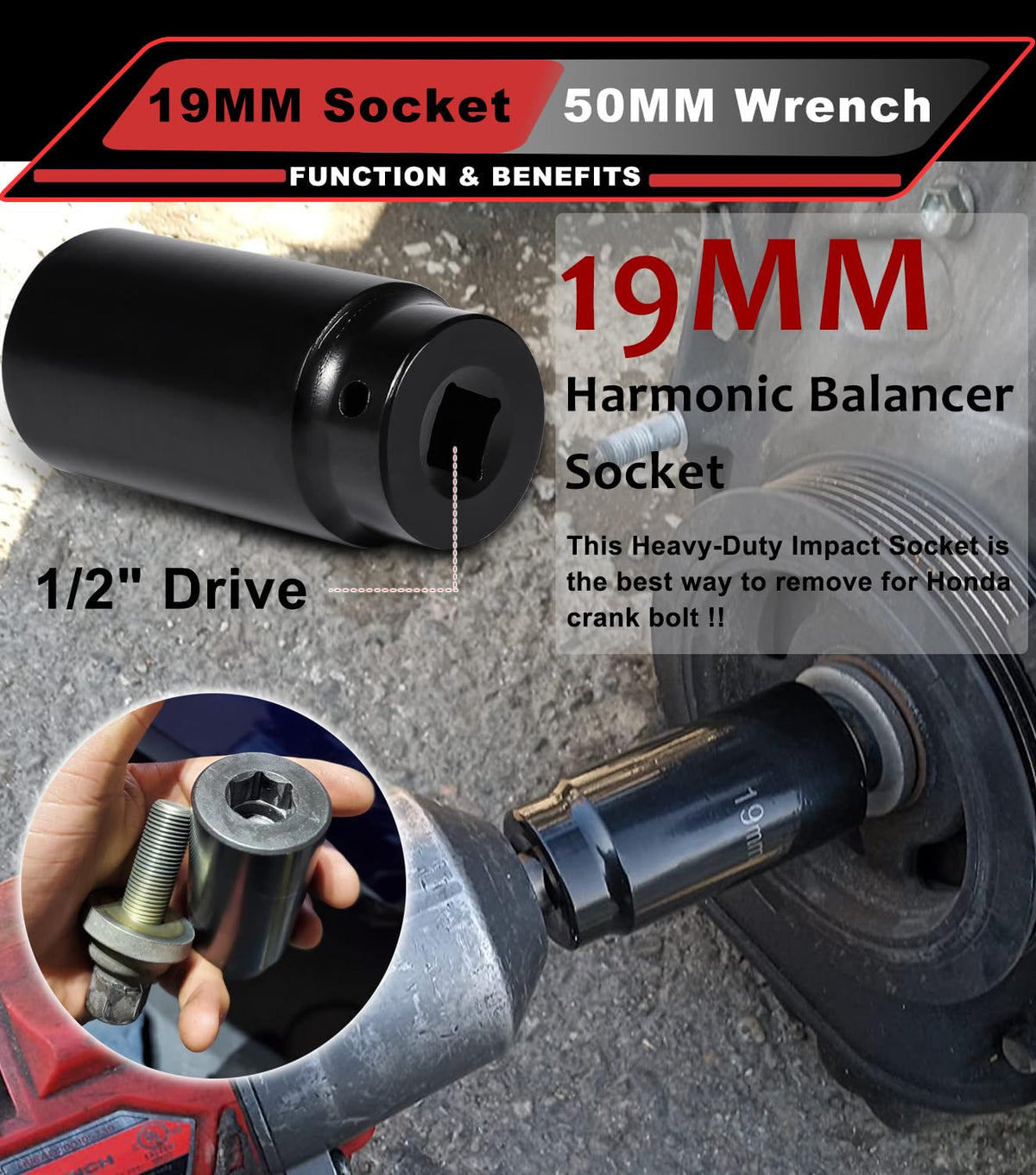 Camoo pulley holder engaging damper recess, prevents pulley rotation