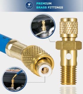 Camoo kit beside ruler showing hose and bolt scale for fit confirmation