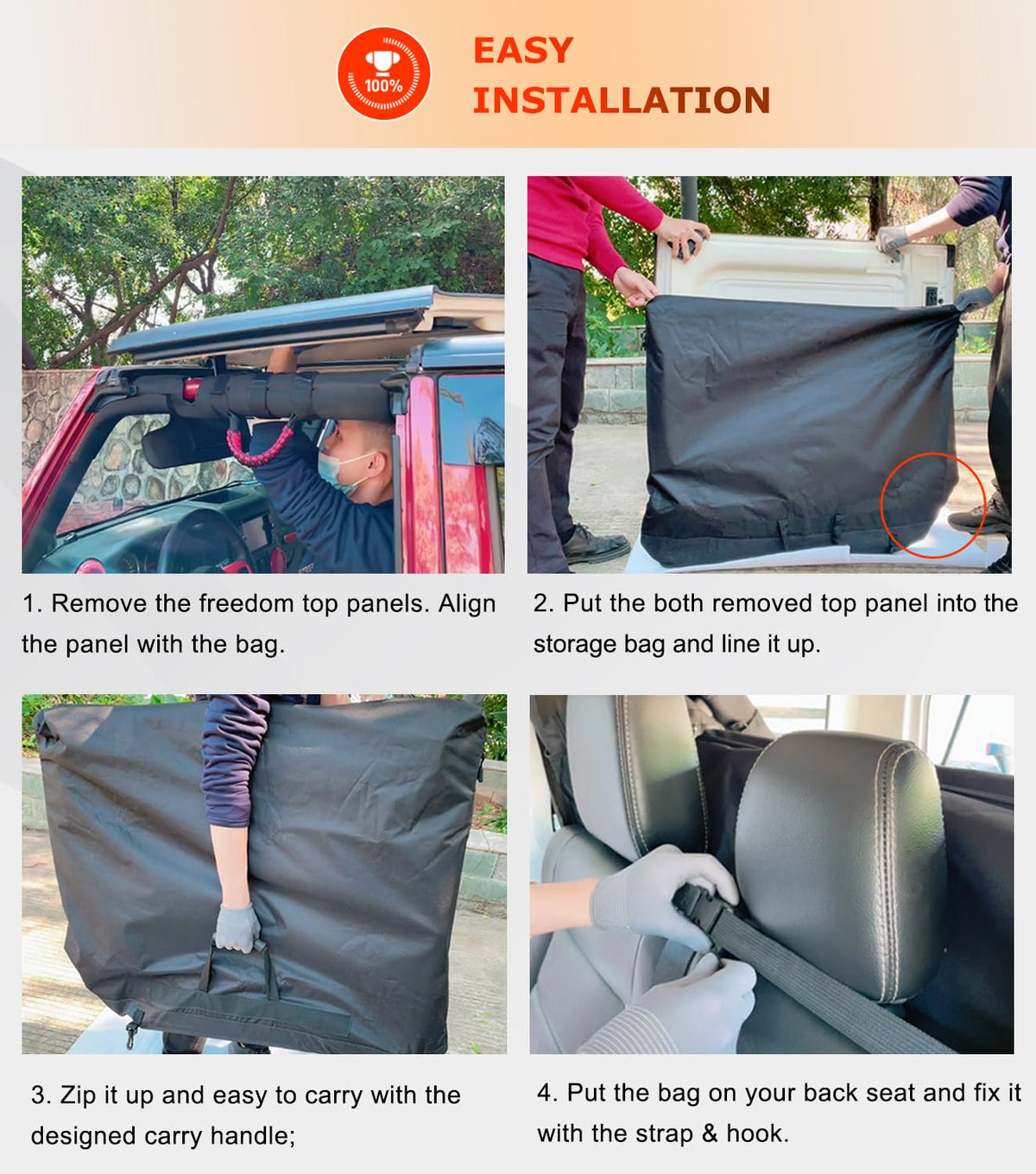 Camoo side shot of padded carry handle for easy transport