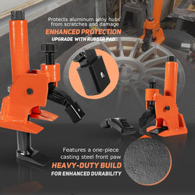 Camoo size scale next to toolbox showing compact weight-saving portability