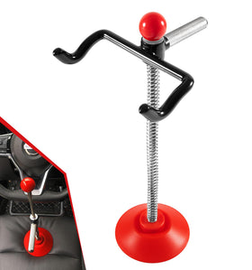 Camoo front view of steering wheel holder showing compact design and fast setup benefit
