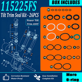 Camoo layout of three cylinder seals demonstrating complete kit coverage