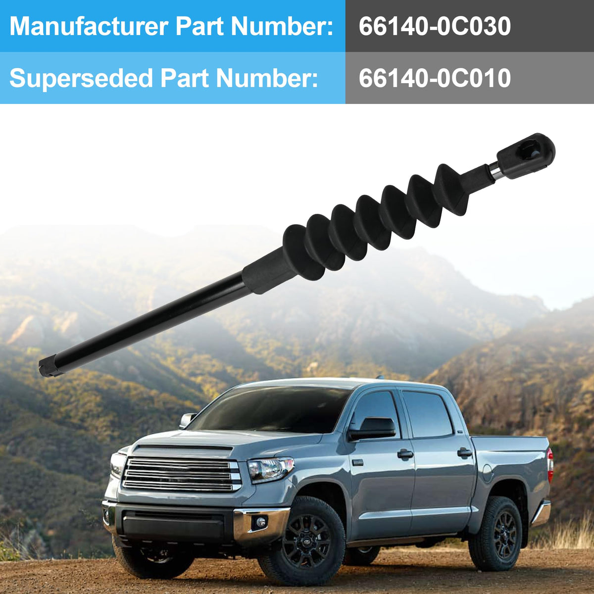 Camotokiit side profile of lift support demonstrating compact direct-fit design benefit