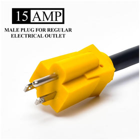 CAMPELIFY detailed shot of 15A plug and 30A socket for clear connection safety