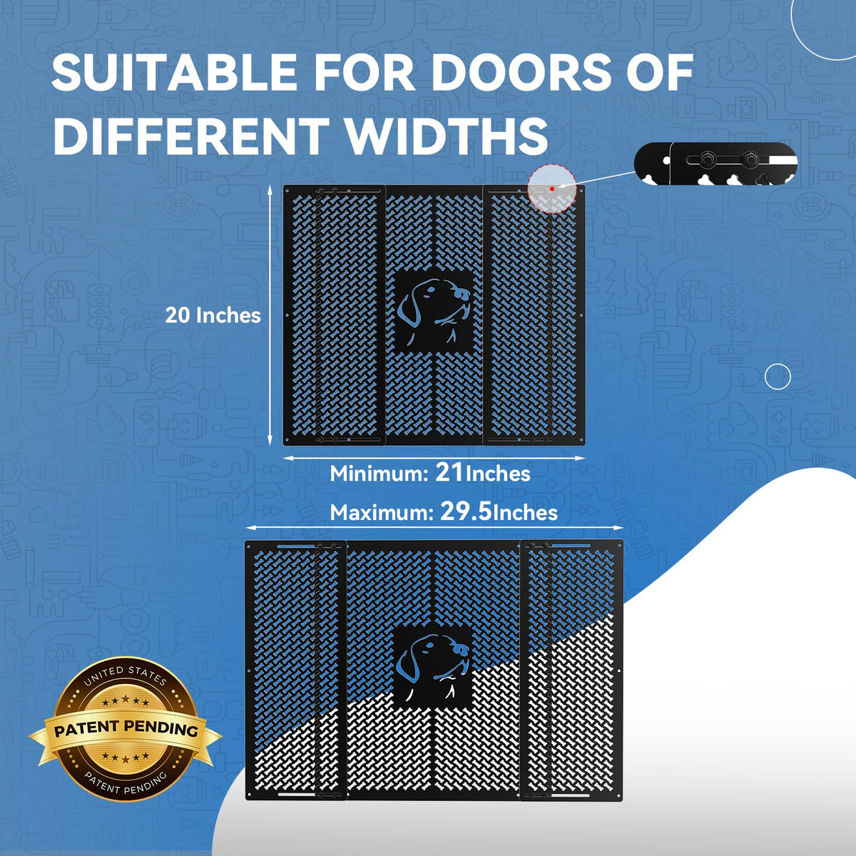 CAMPER MATTERS side profile showing adjustable width for a secure fit