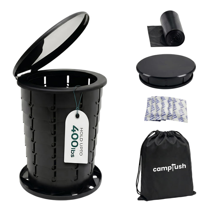 CAMPTUSH folded front view compact storage benefit