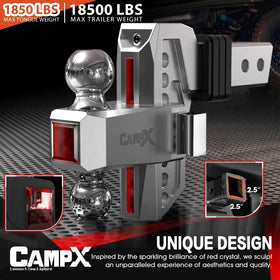 CAMPX close-up red crystal detail highlighting visibility and premium look