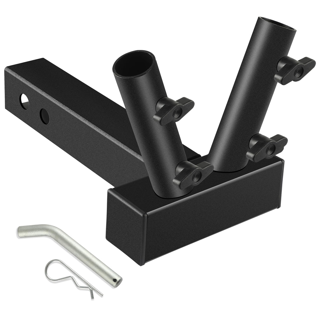 CAMPX front view hitch mount showing secure fit and durability