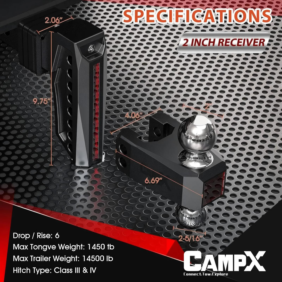 CAMPX hitch installed on truck demonstrating secure connection benefit