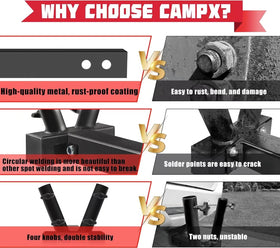 CAMPX side profile with flagpole inserted demonstrating fit and stability