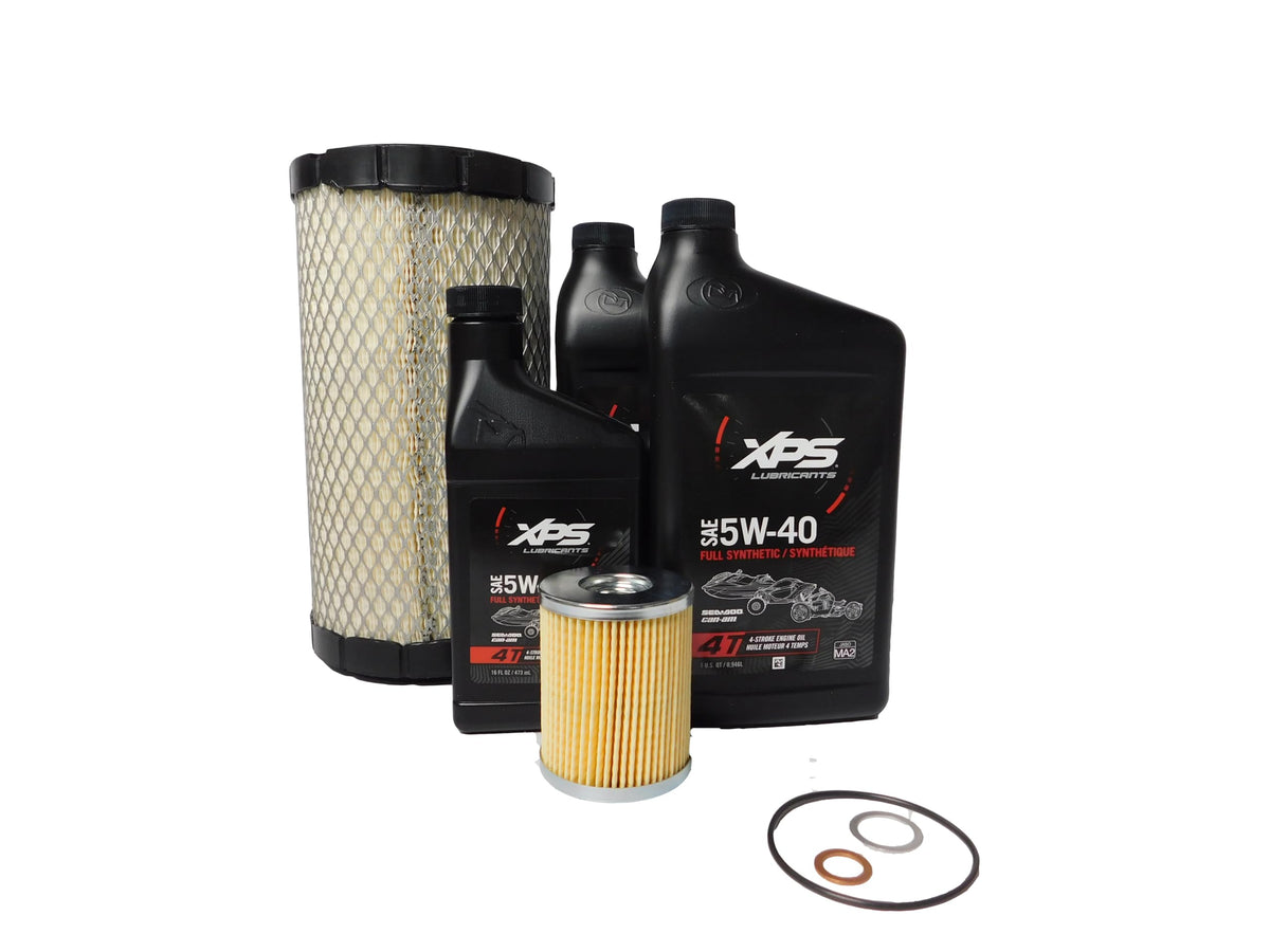 Can-Am C107 kit front view showing oil bottle filter and hardware for reliable maintenance